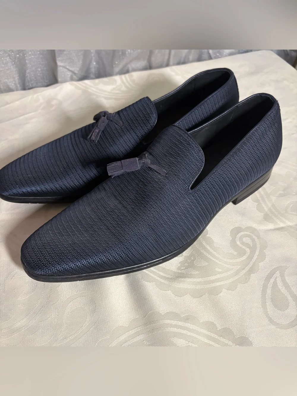 Stacy Adams Navy Tassel Loafers